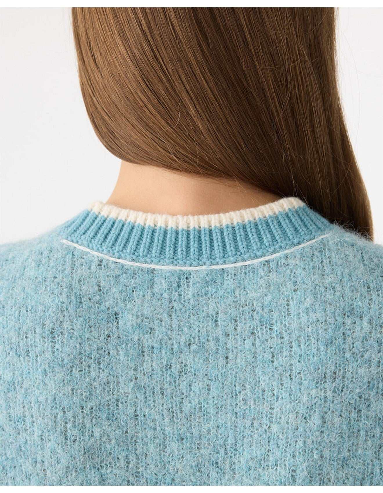 Bassike Wool Alpaca Contrast Knit Pale Blue