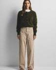 World Of Nomads Frankie Cashmere Crew Neck Cardigan Moss