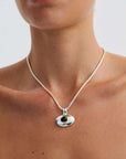 Anna Rossi Ada Pendant Necklace Rhodium Silver Black