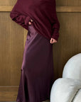 Charli Natalie Asymmetrical Sweater Burgundy One Size