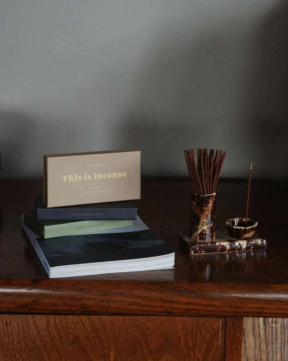 Gentle Habits Minimal Ceramic Incense Caddy Chocolate