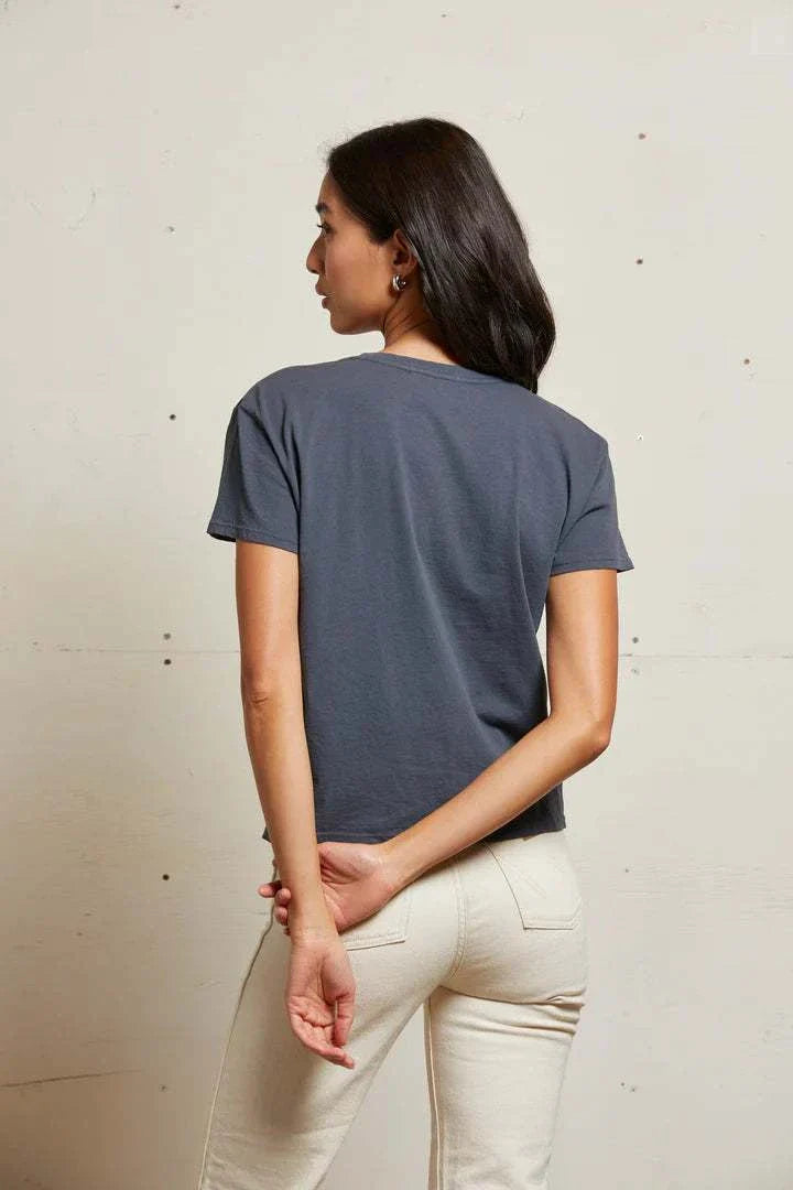 Perfectwhitetee Harley Cotton Short Sleeve Boxy Crew Tee Night