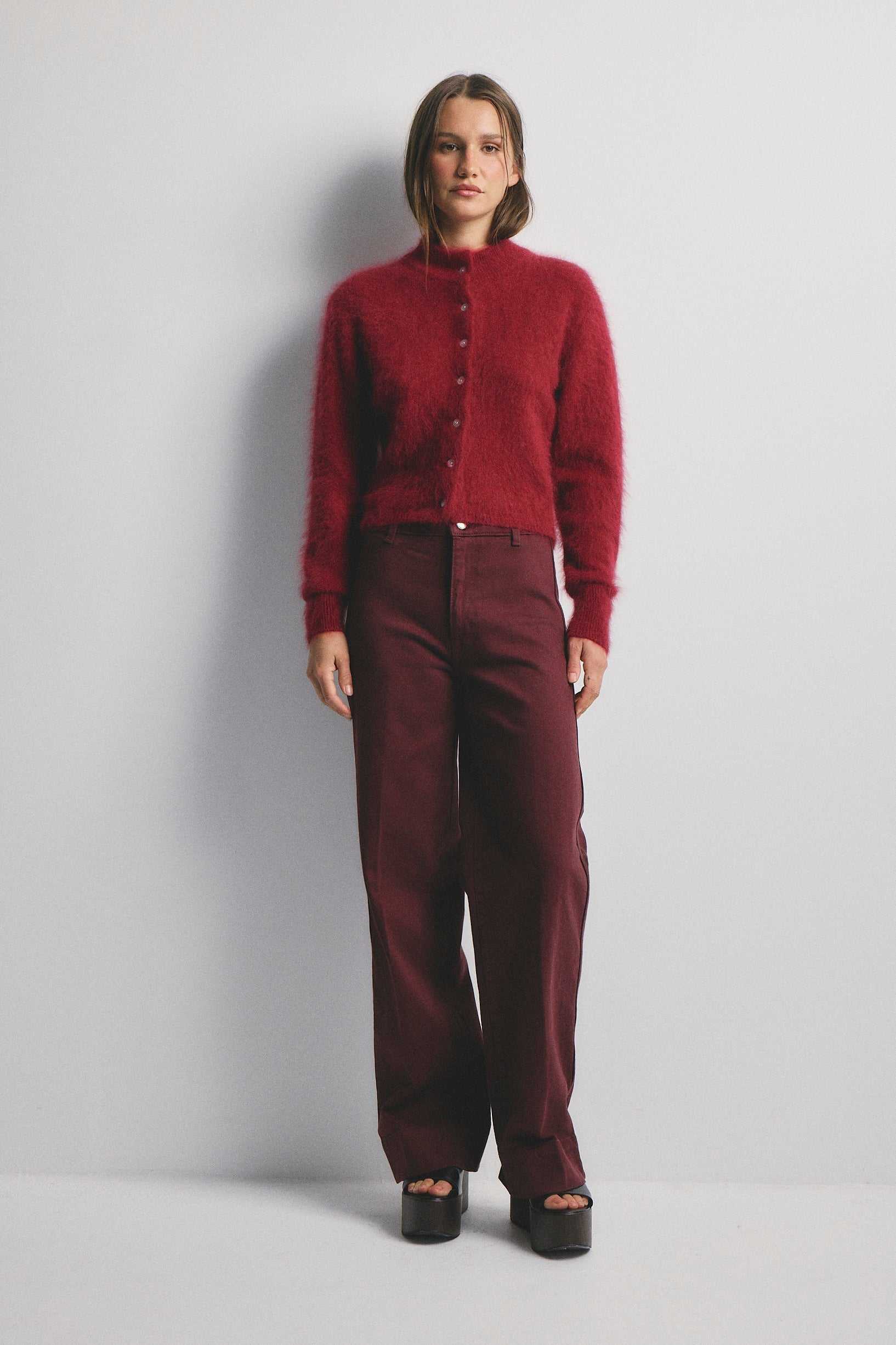 World Of Nomads Bella Cashmere Cardigan Cerise
