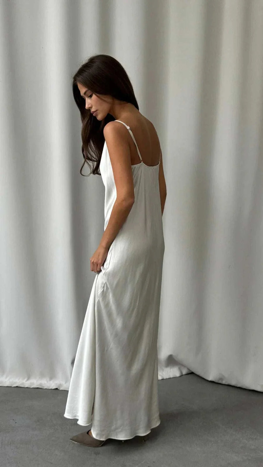 Charli Alena Satin Dress Pearl One Size