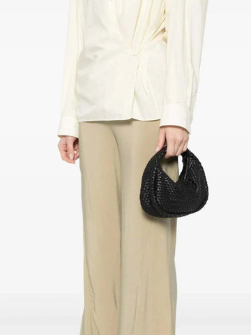St Agni Lattice Weave Mini Bon Bon Bag Black