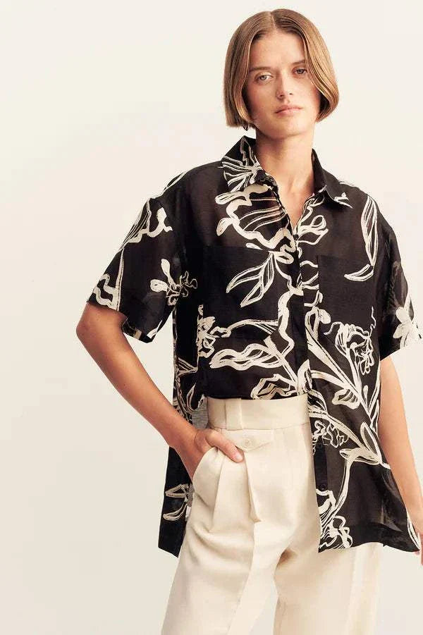 Shona Joy lila Short Sleeve Shirt Shadow Bloom