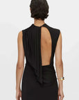 Camilla and Marc Draped Sleeve Dress Black