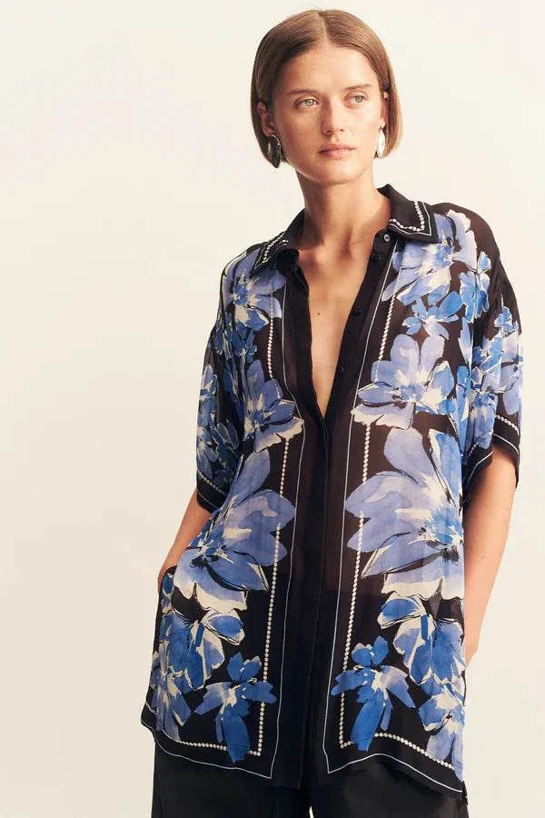 Shona Joy Sabine Shirt Bluewing Mosaic