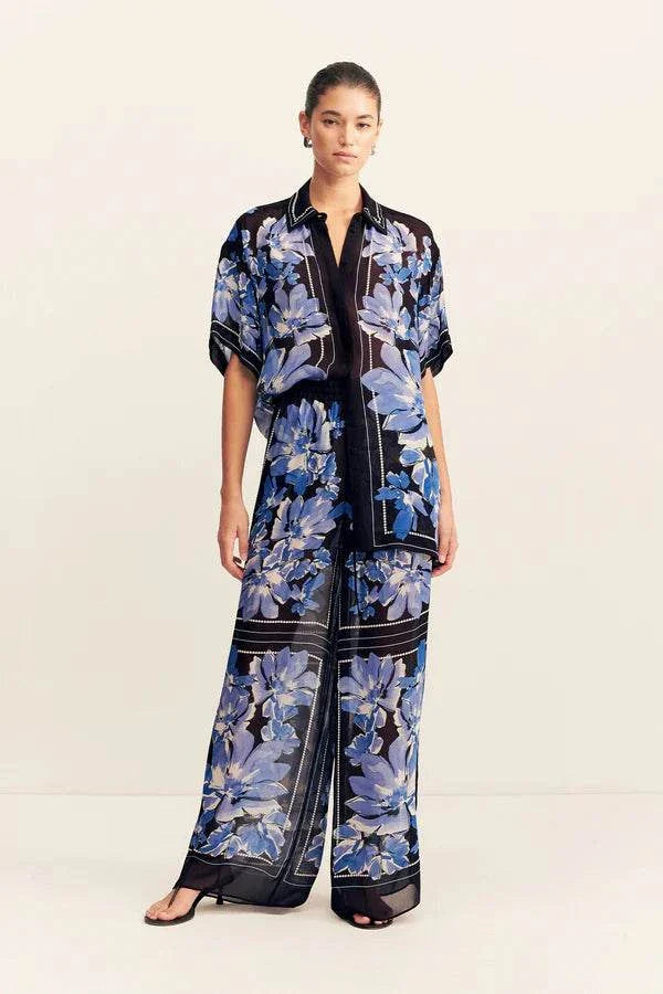 Shona Joy Sabine Drawstring Pant Bluewing Mosaic