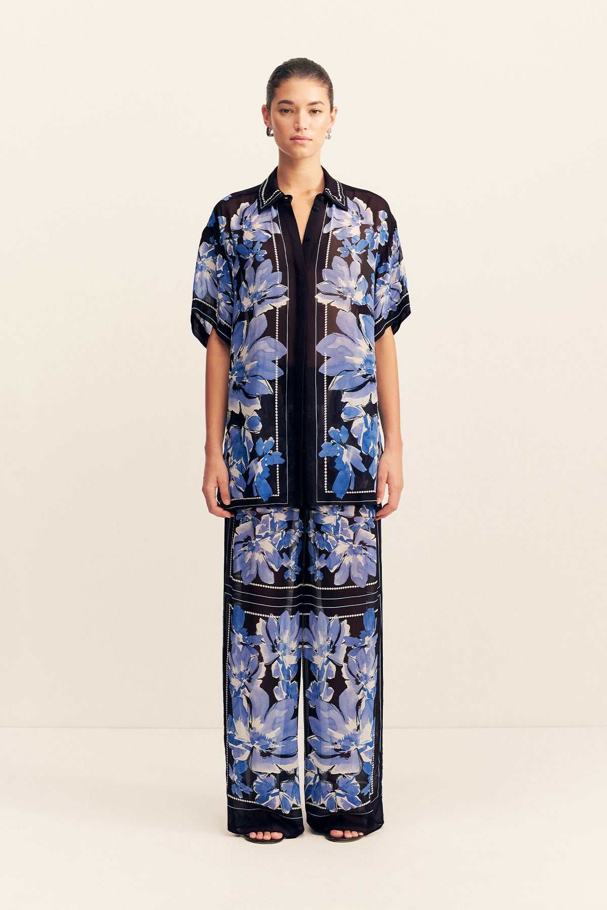 Shona Joy Sabine Drawstring Pant Bluewing Mosaic