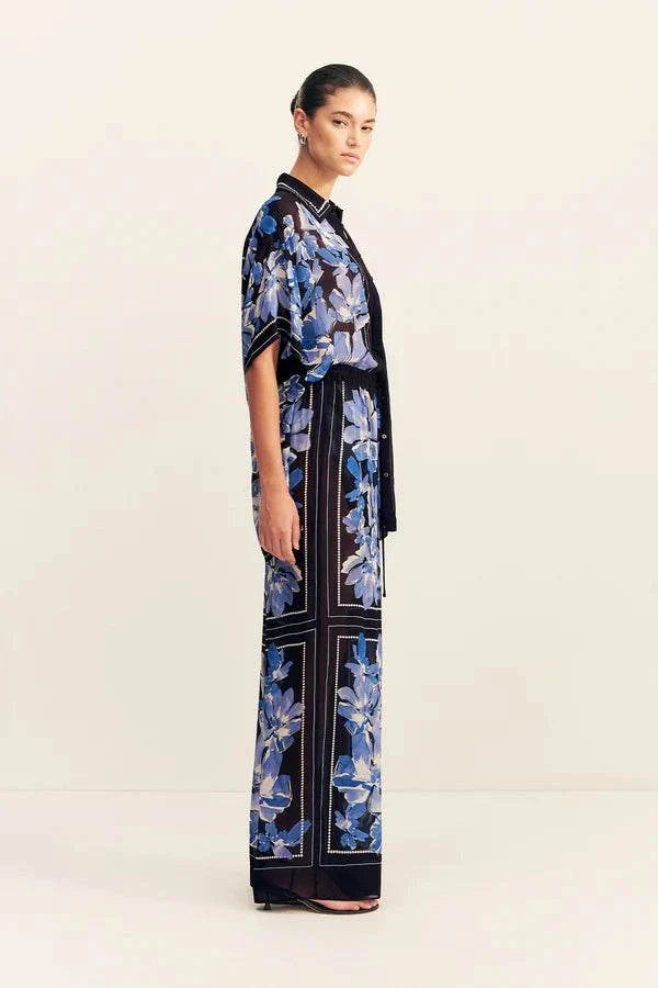 Shona Joy Sabine Drawstring Pant Bluewing Mosaic