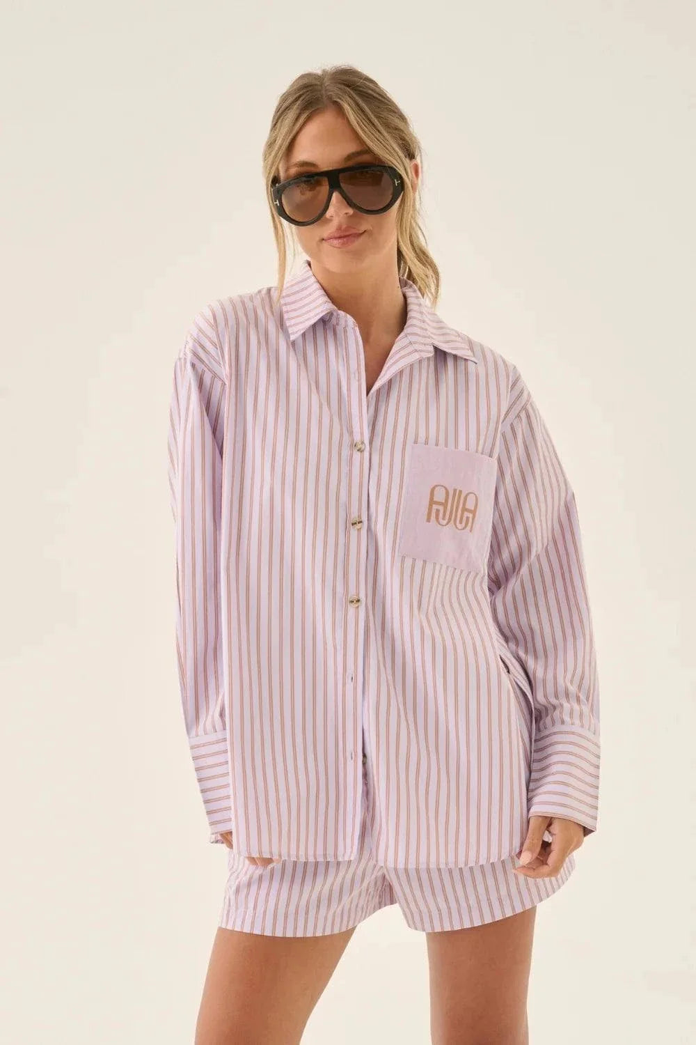 Araminta James Stripe Shirt Lavender