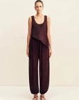 Shona Joy Amina Sheer Harem Pant Wine Tasting