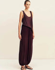 Shona Joy Amina Sheer Harem Pant Wine Tasting