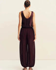 Shona Joy Amina Sheer Harem Pant Wine Tasting