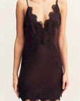 Shona Joy Simona Lace Slip Mini Dress Espresso