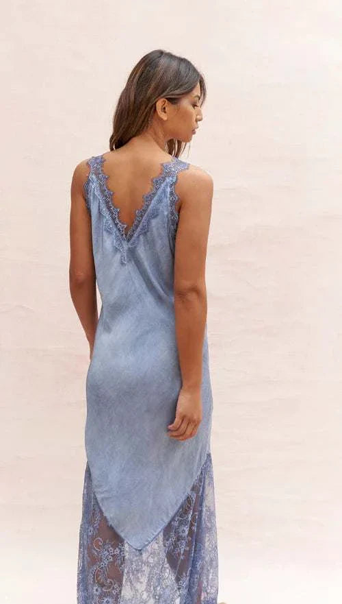 Charli Solange Slip Dress Washed Blue