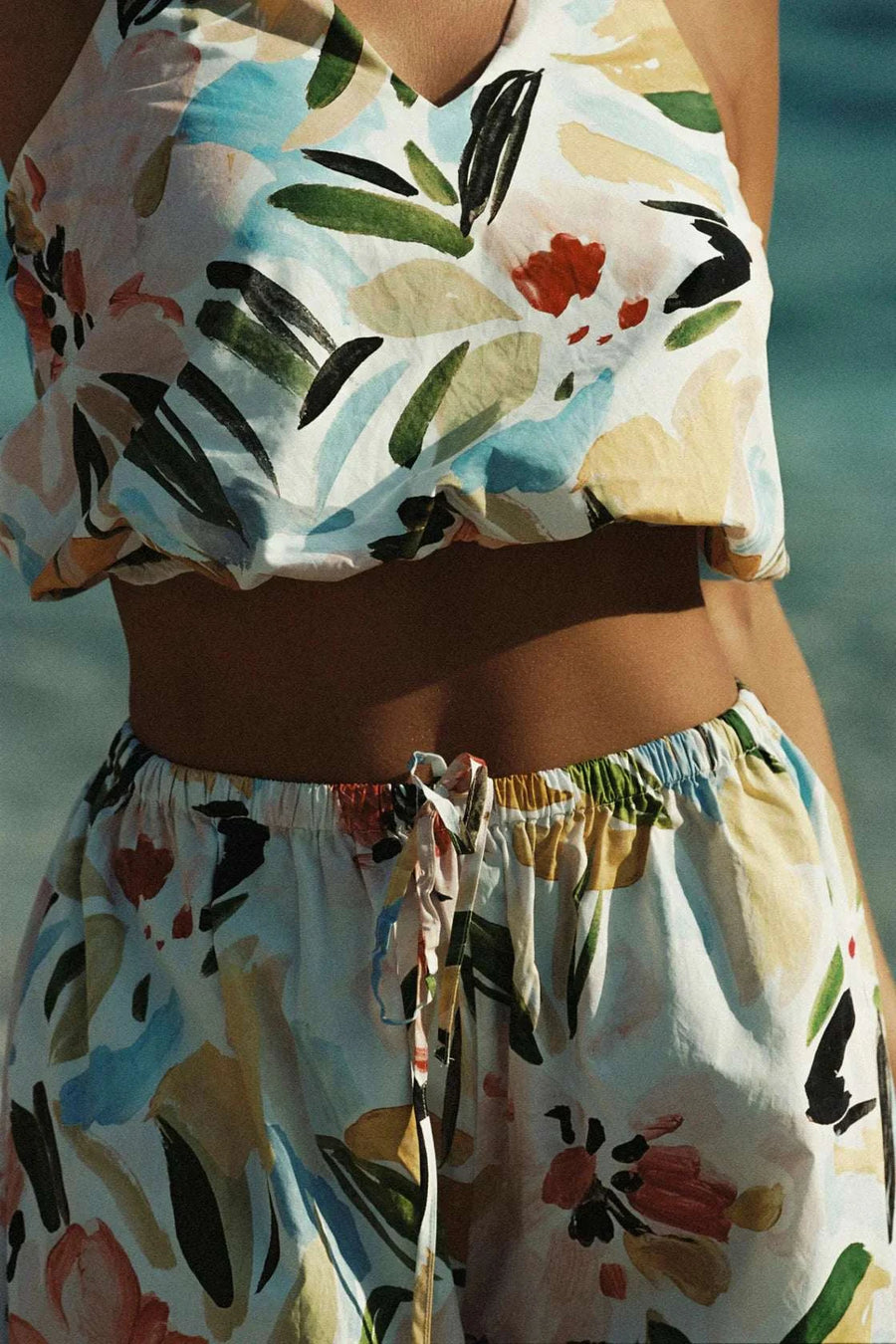 Zulu and Zephyr Summer Floral Cotton Halter Top