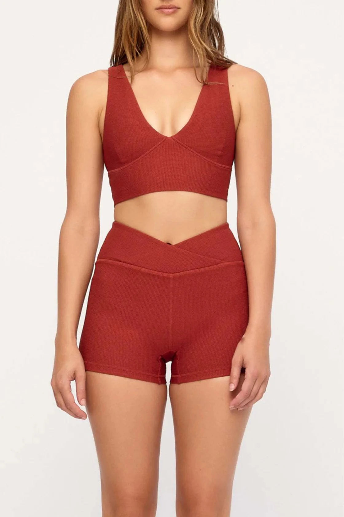 Zulu and Zephyr 4 Inch Bike Short Red Waffle