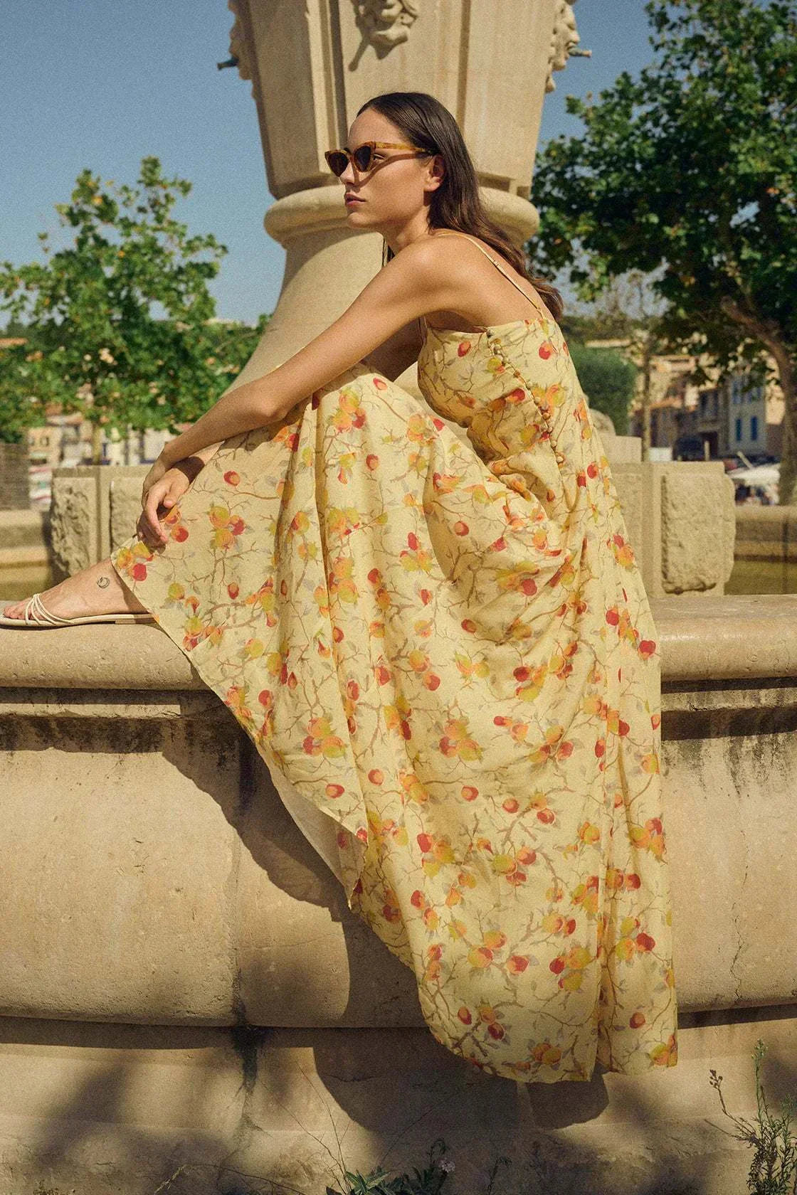 Posse Paloma Maxi Dress Citrus Floral