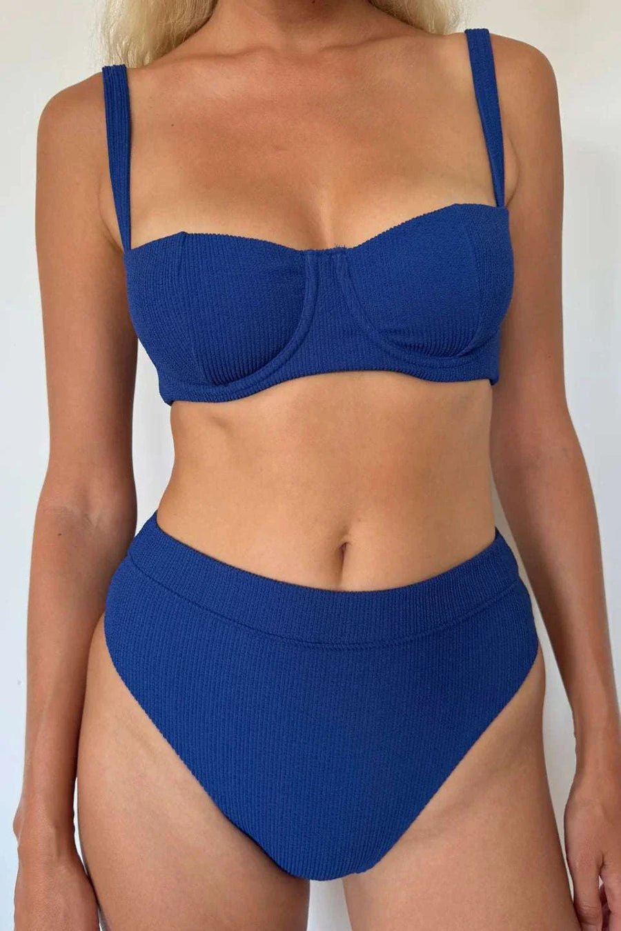 Zulu and Zephyr Ocean Blue Textured Balconette Bra Cup