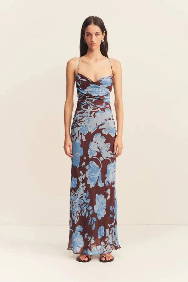 Shona Joy Lace Back Maxi Dress Arcadian Floral