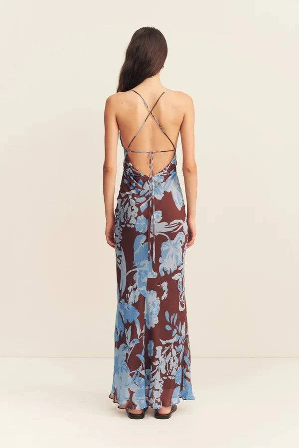 Shona Joy Lace Back Maxi Dress Arcadian Floral