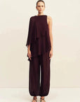Shona Joy Amina Asymmetrical Tiered Top Wine Tasting