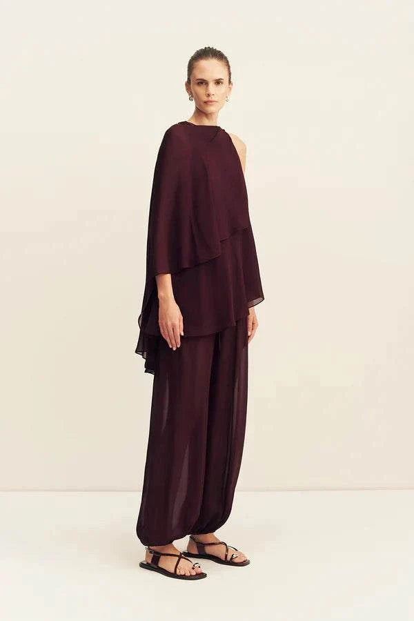 Shona Joy Amina Asymmetrical Tiered Top Wine Tasting