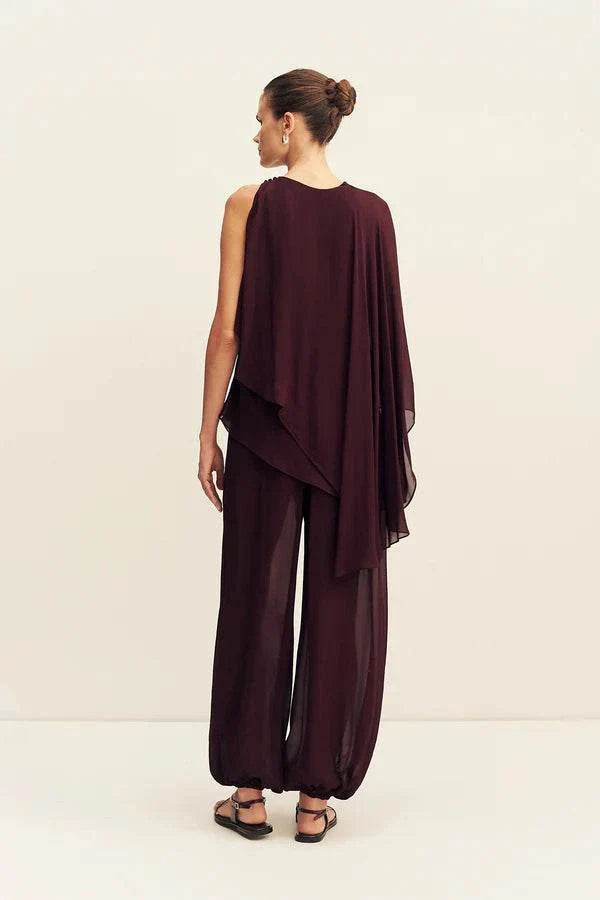 Shona Joy Amina Asymmetrical Tiered Top Wine Tasting