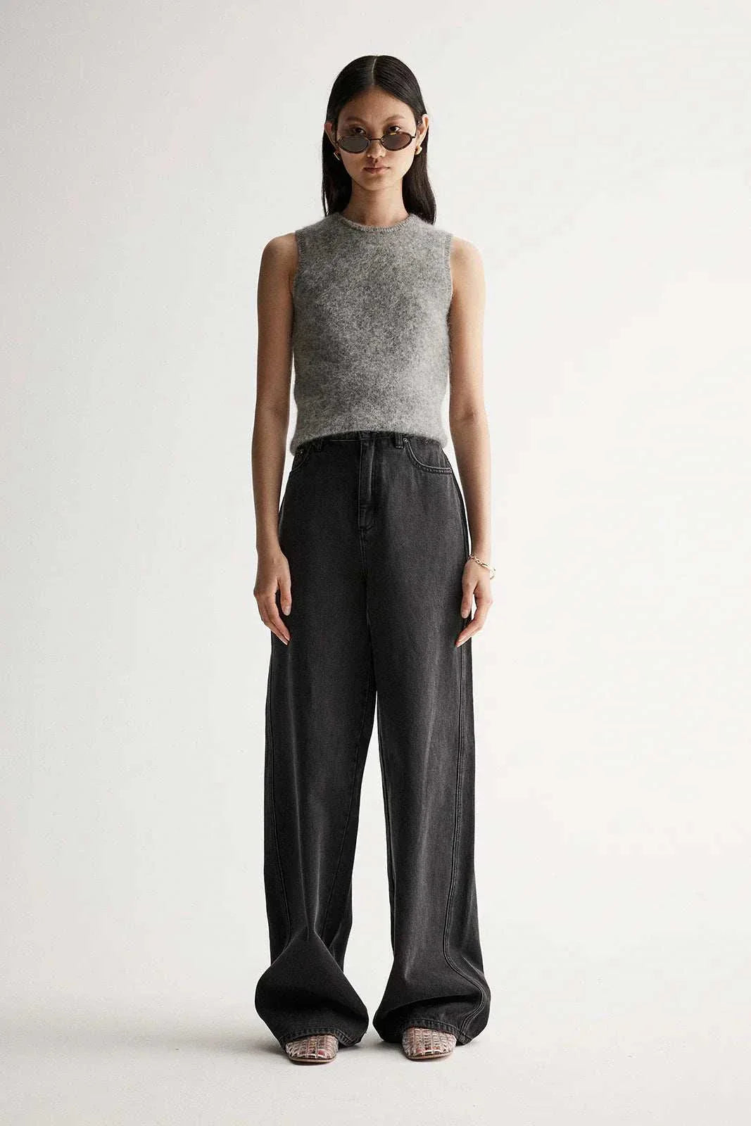 Elka Collective Abigail Knit Tank Grey Marle