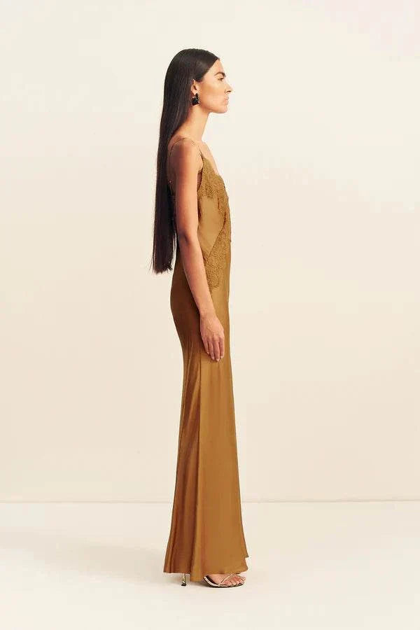Shona Joy Simona Lace Slip Maxi Dress Medallion