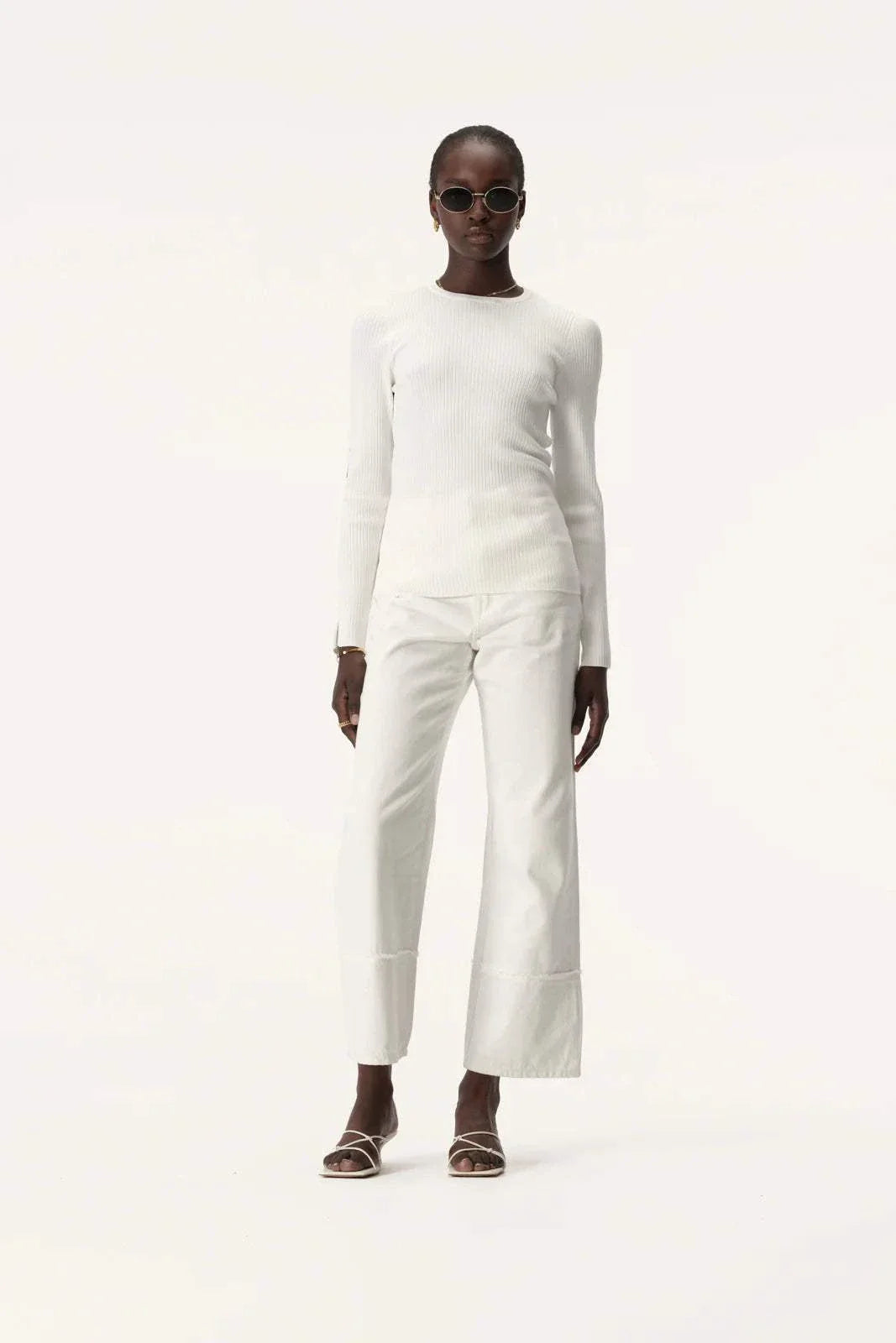 Elka Collective Nadia Knit Top White