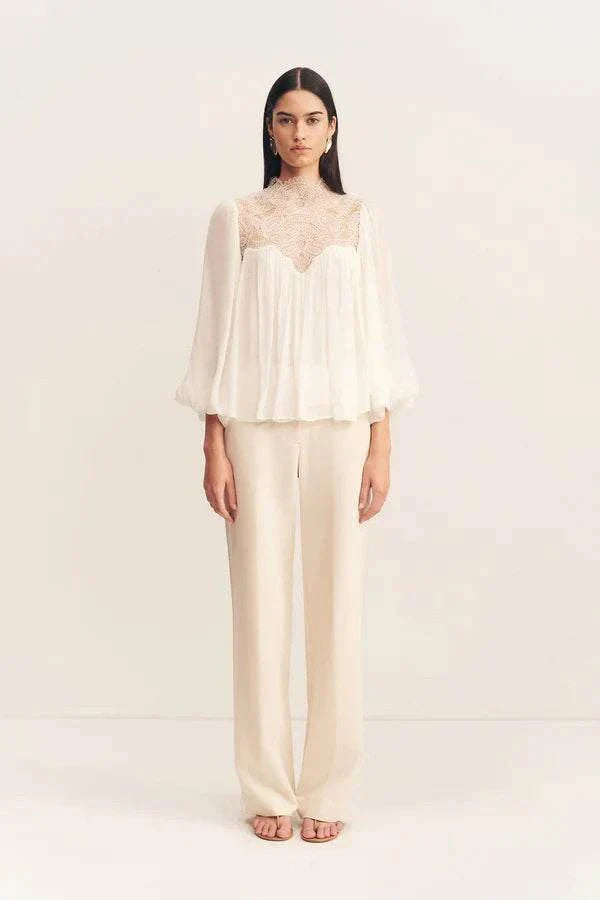 Shona Joy Emory Lace Blouse Ivory