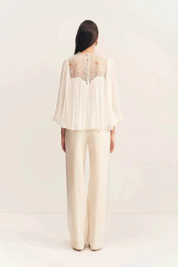 Shona Joy Emory Lace Blouse Ivory