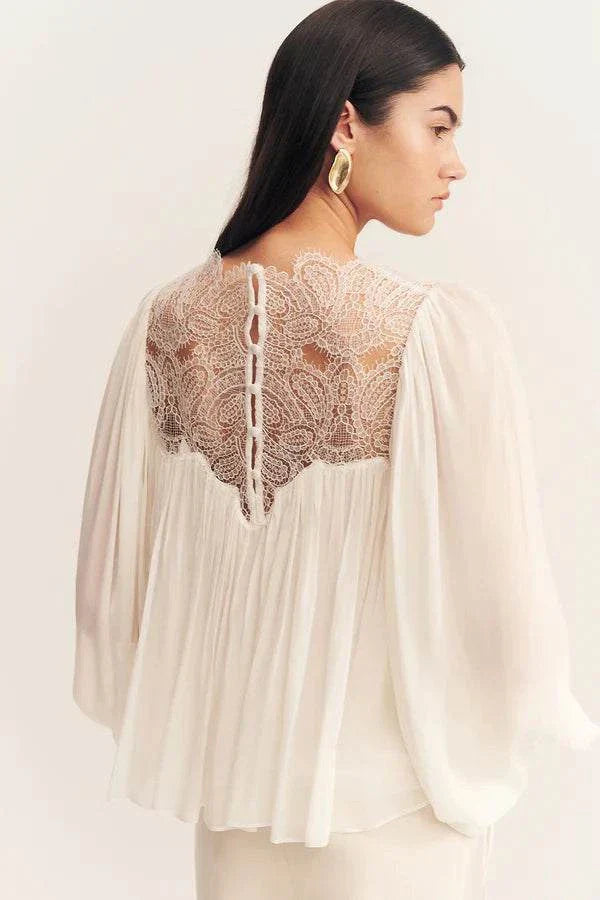 Shona Joy Emory Lace Blouse Ivory