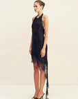 Shona Joy Eniko Lace Open Back Mini Dress Black