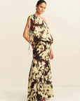 Shona Joy Benny Blouson Maxi Dress Ristretto Butter