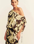 Shona Joy Benny Blouson Maxi Dress Ristretto Butter