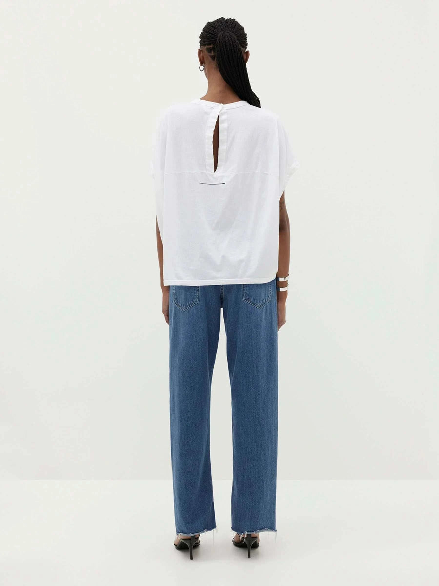 Bassike Slouch Circle Tank White