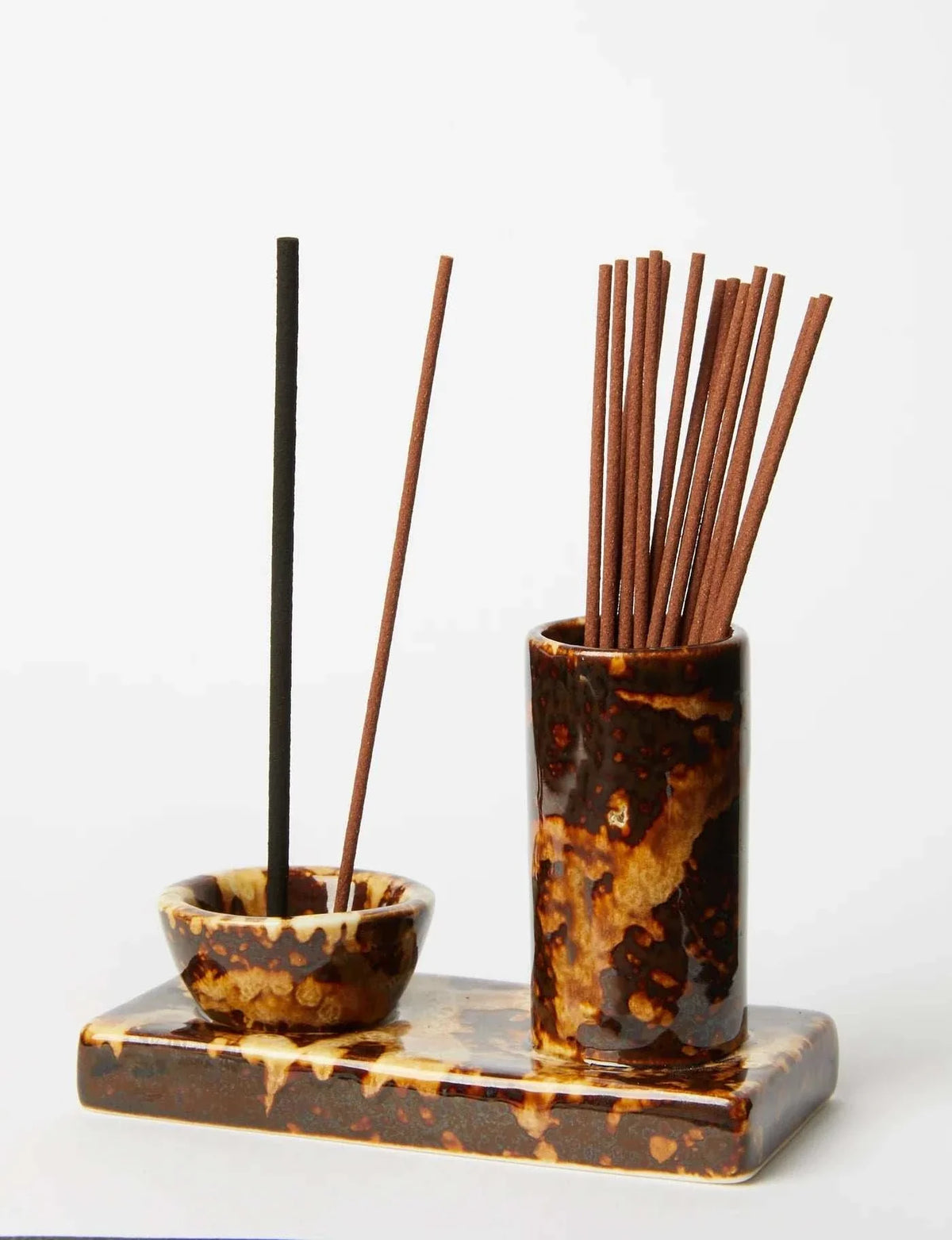 Gentle Habits Minimal Ceramic Incense Caddy Chocolate