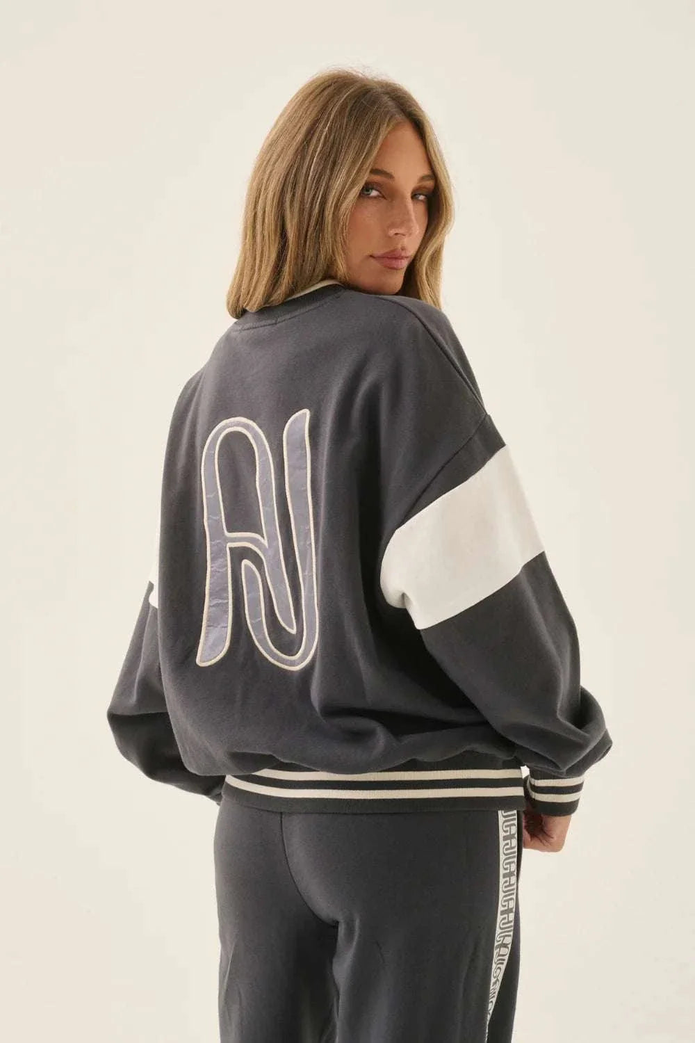 Araminta James AJ Applique Sweatshirt Washed Black