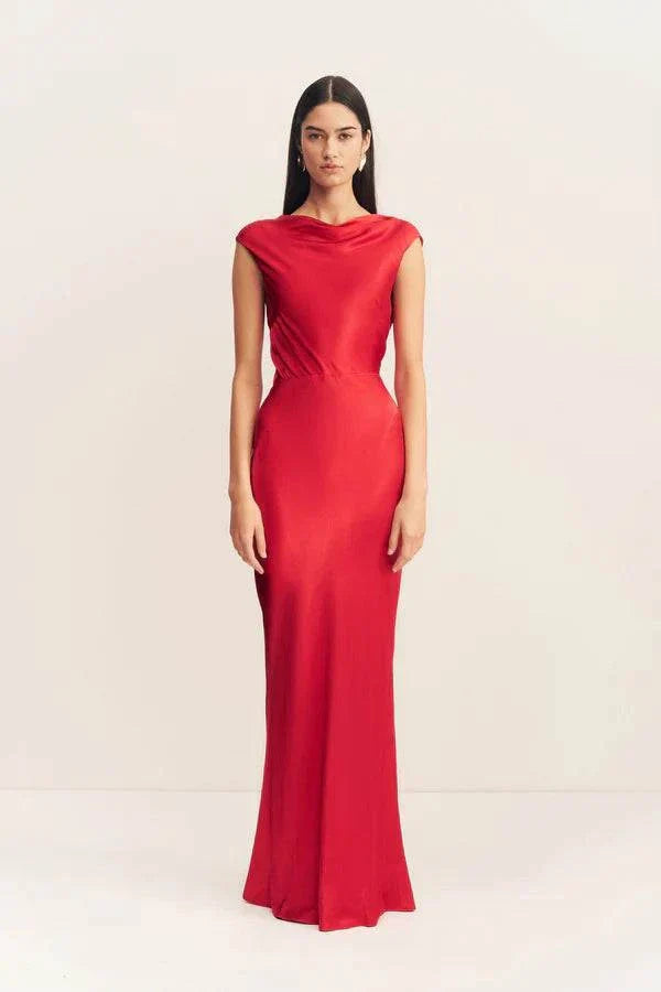 Shona Joy Tatum Cowl Back Maxi Dress Grenadine