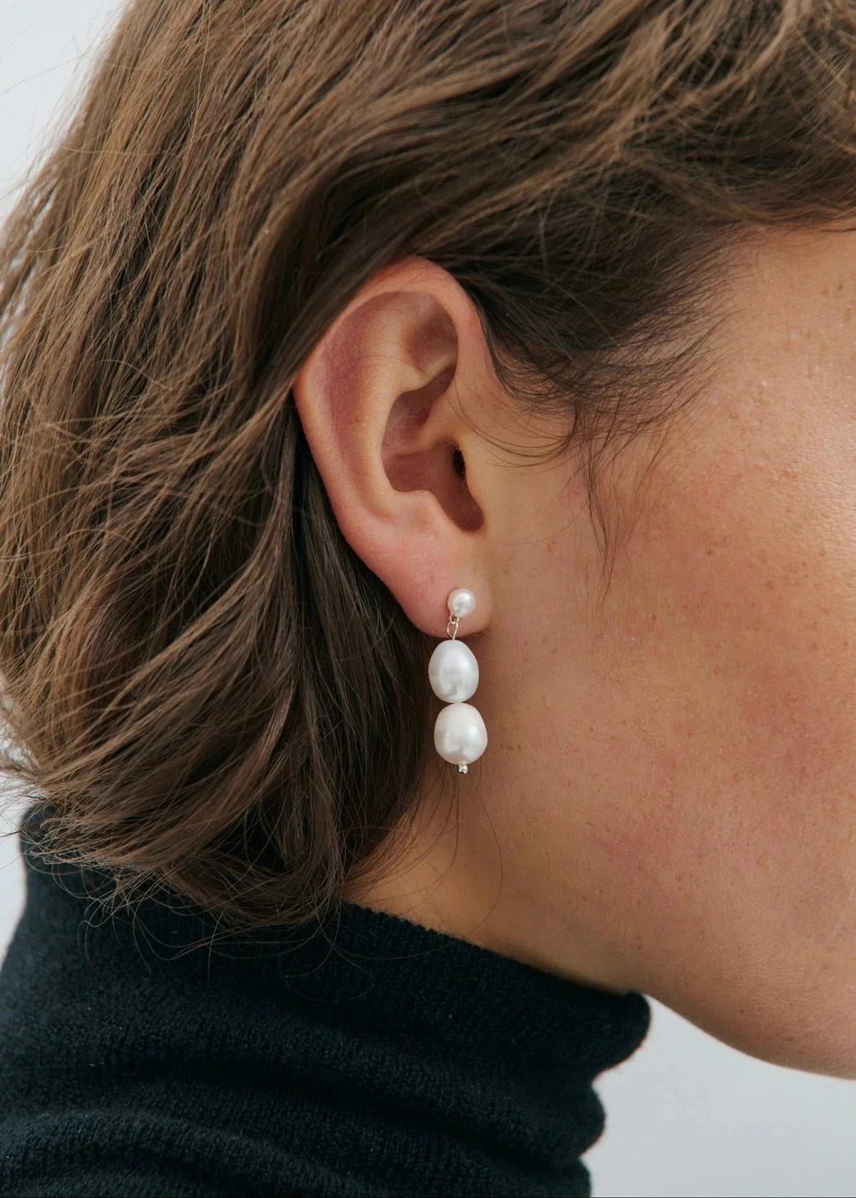 Anna Rossi Double Drop Pearl Earring
