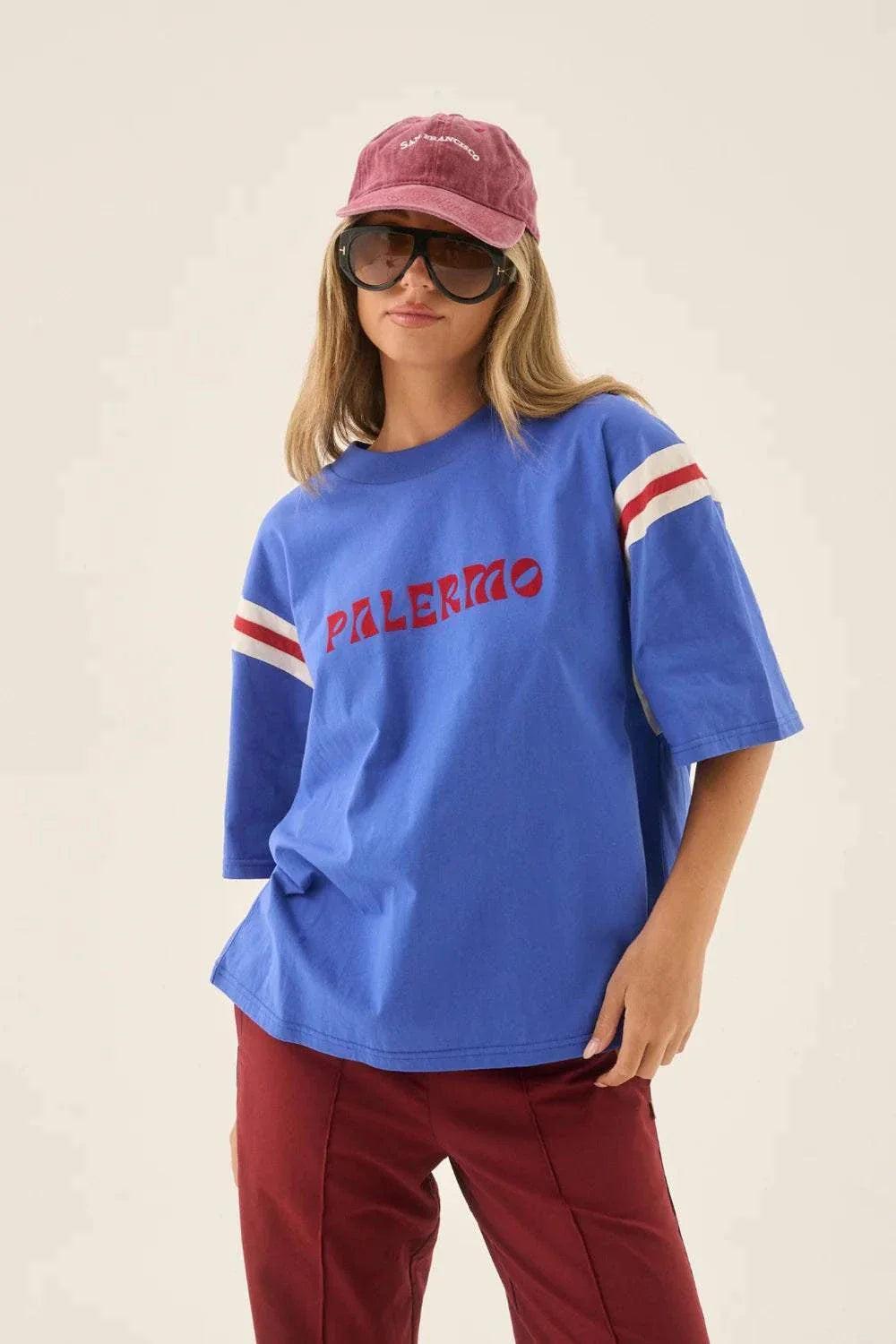 Araminta James Palermo Panel Tee Cobalt Blue