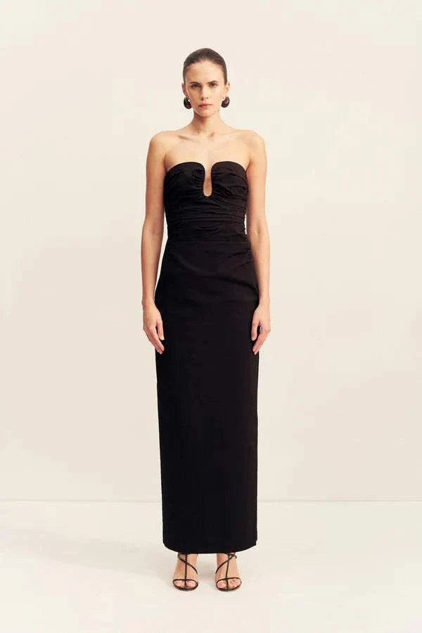 Shona Joy Strapless U Wire Maxi Dress Black