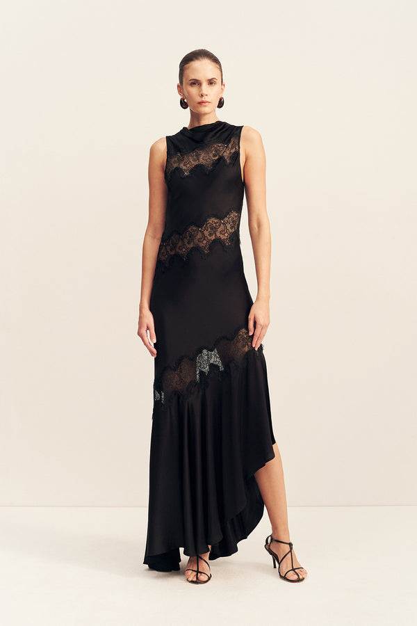 Shona Joy Simona Panelled Maxi Dress Black 