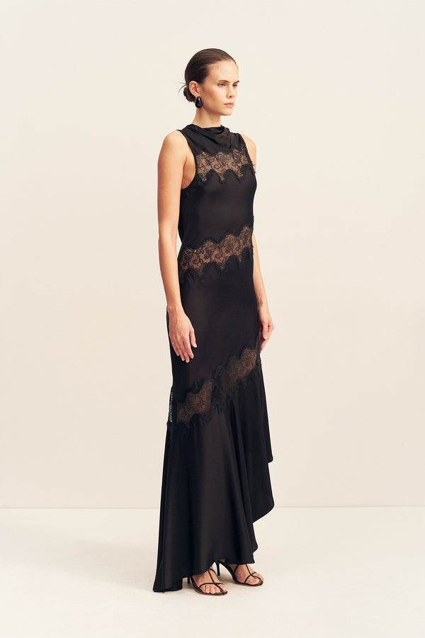 Shona Joy Simona Panelled Maxi Dress Black 