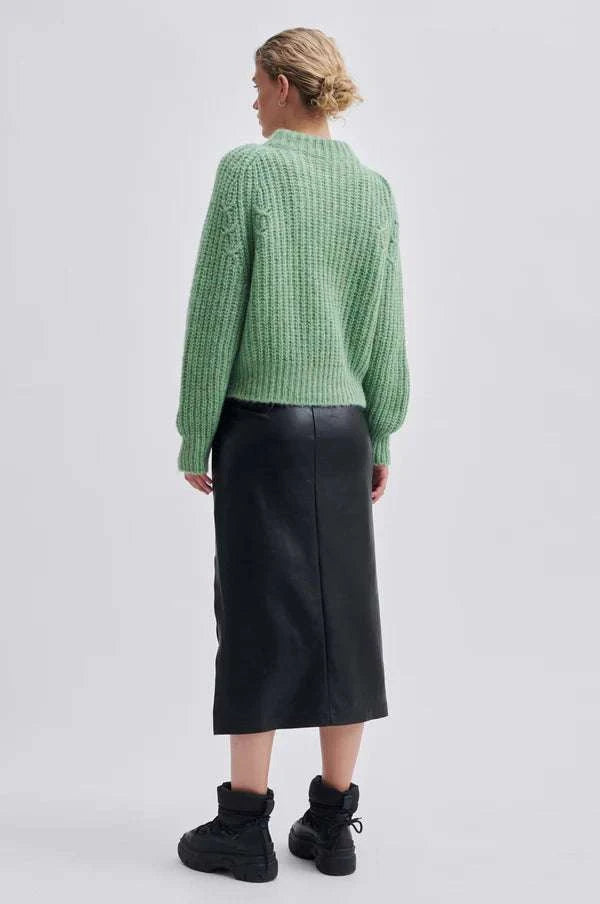 Second Female Kalliha Knit O-Neck Pistachio Green