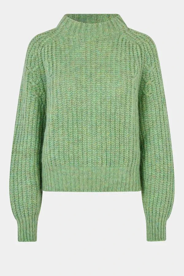 Second Female Kalliha Knit O-Neck Pistachio Green